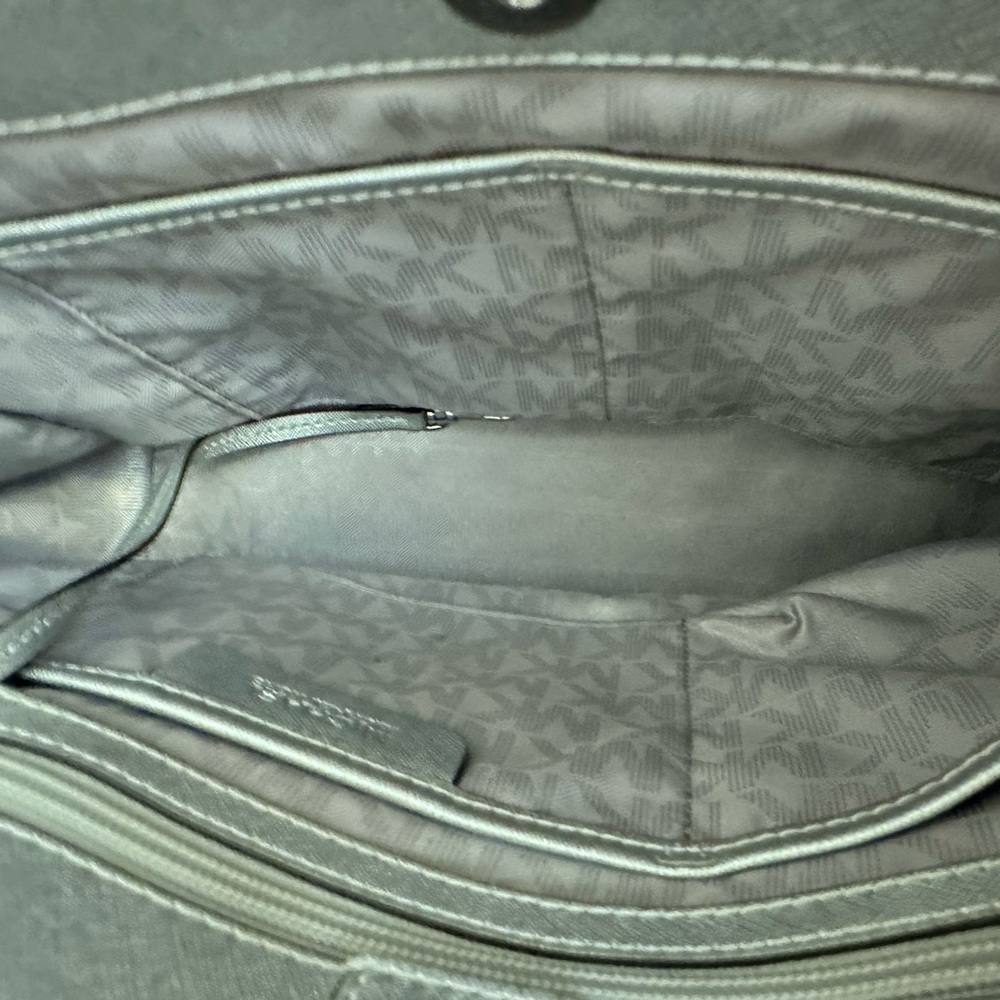 Michael Kors Metallic Silver Satchel - Picture 11 of 12